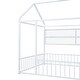 preview thumbnail 23 of 70, Metal House Bed with Metal Grid and Storage Shelves, Twin/Full Size Floor Montessori Bed with Roof Frame and Fence Guardrails