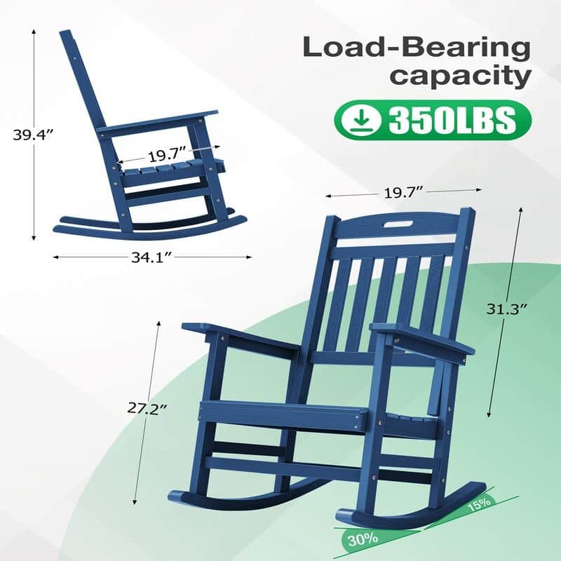 WINSOON All Weather Outdoor/ Indoor Rocking Chair, Set of 4