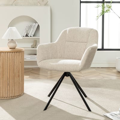 Porthos Home Sid Swivel Fabric Dining Chair with Steel Legs