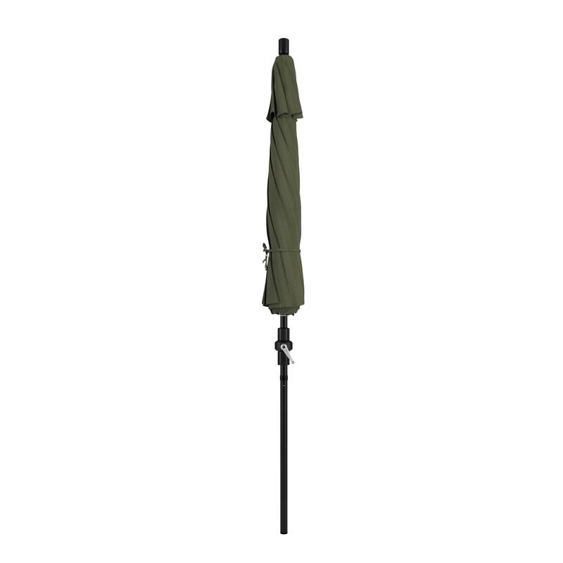 California Umbrella 9' Rd. Aluminum Market Umbrella, Deluxe Crank Lift with Collar Tilt, Bronze Frame Finish, Olefin Fabric