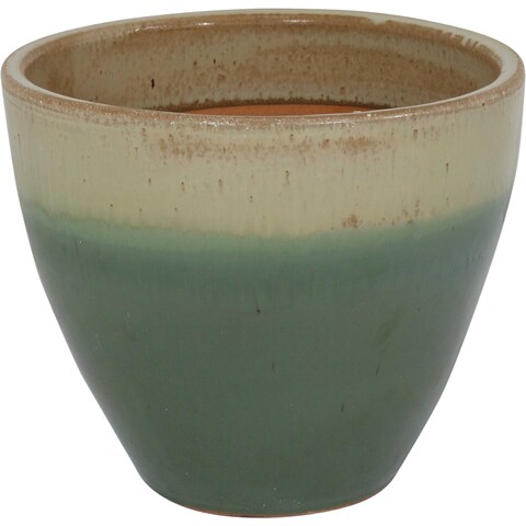 Sunnydaze Resort Glazed Ceramic Planter 13-Inch