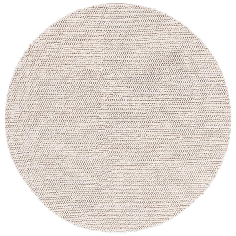 SAFAVIEH Handmade Natura Klodjana Wool Rug - 6' Round - Beige/Ivory