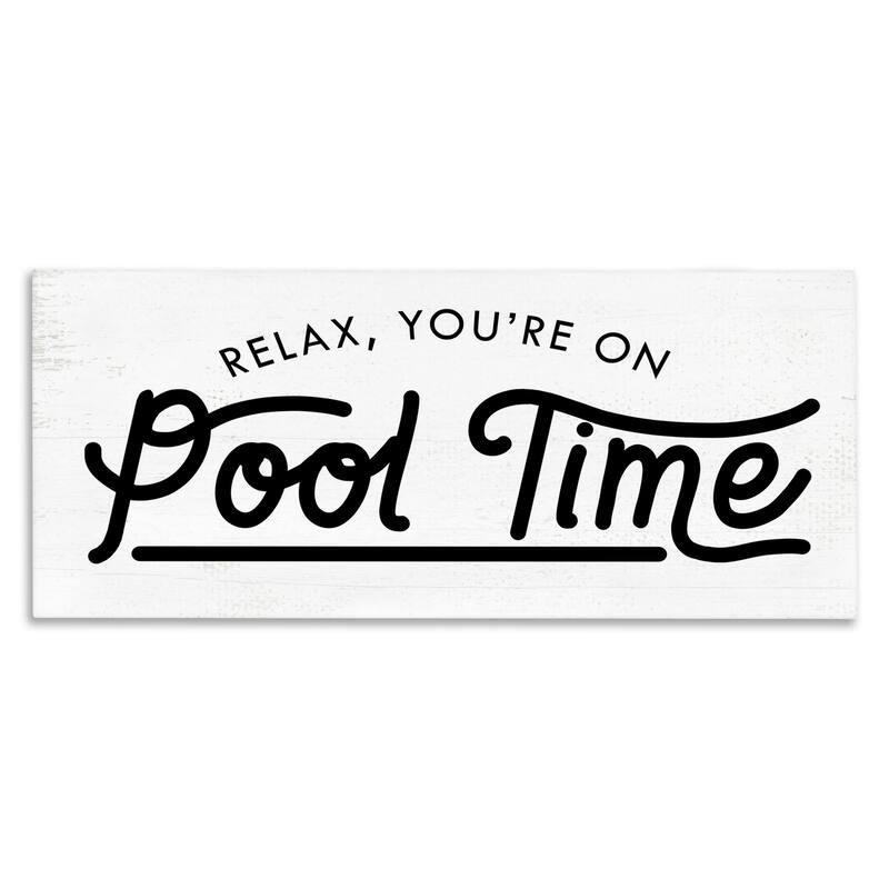 Stupell You're On Pool Time Quote Summer Word Design Canvas Wall Art - 10 x 24