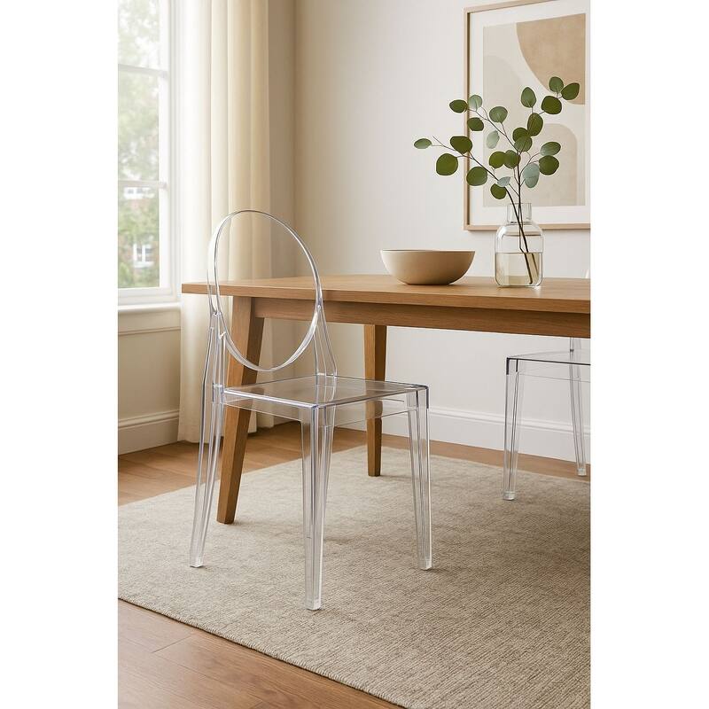 CLEAR TRANSPARENT Ghost Armless Chair (Set of 4 ) - Set of 4 - clear