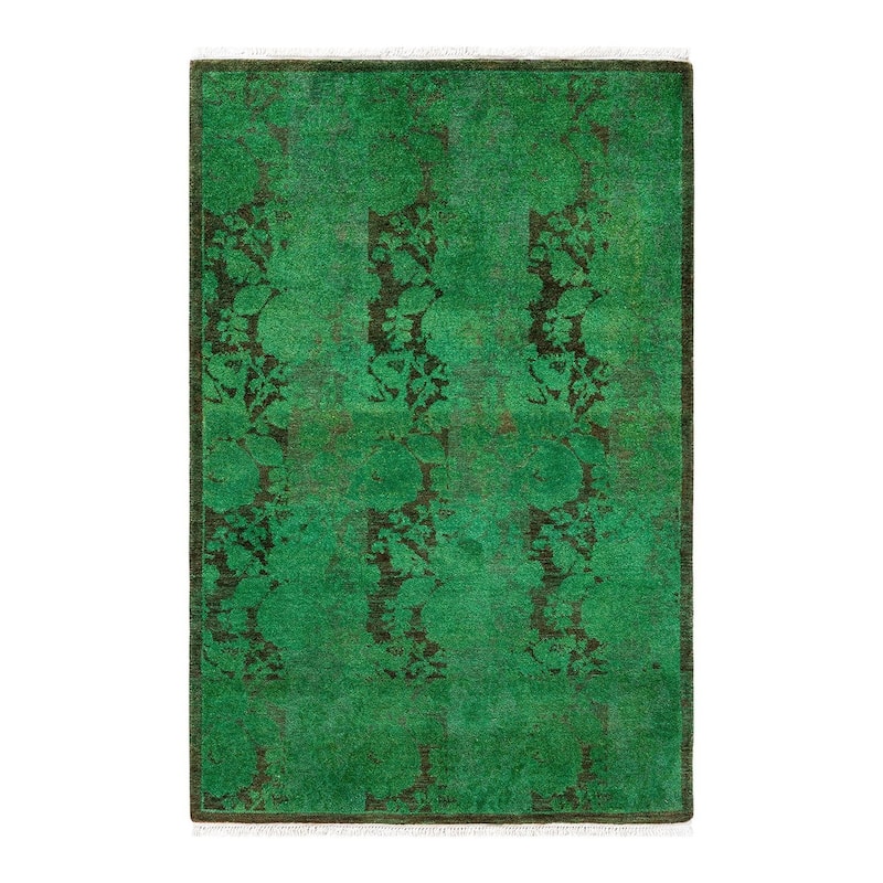 Contemporary Overdyed Wool Hand Knotted Area Rug - 2' 9" x 4' 1"