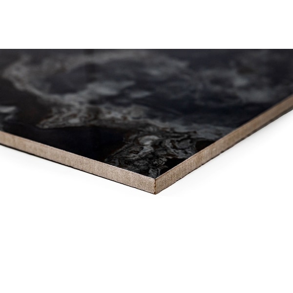 Industry Tile 24x48 Onyx Black polished porcelain tile - Bed Bath