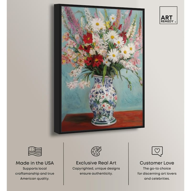 Flowers on a Table Canvas by Art Remedy