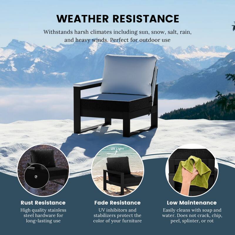 Endless Patio Deep Seating Left Arm Chair with Black Frame