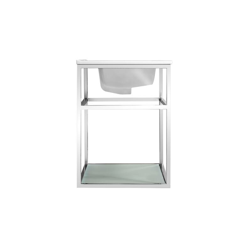 Pierre 30 Single, Open Shelf, Metal Frame Bathroom Vanity