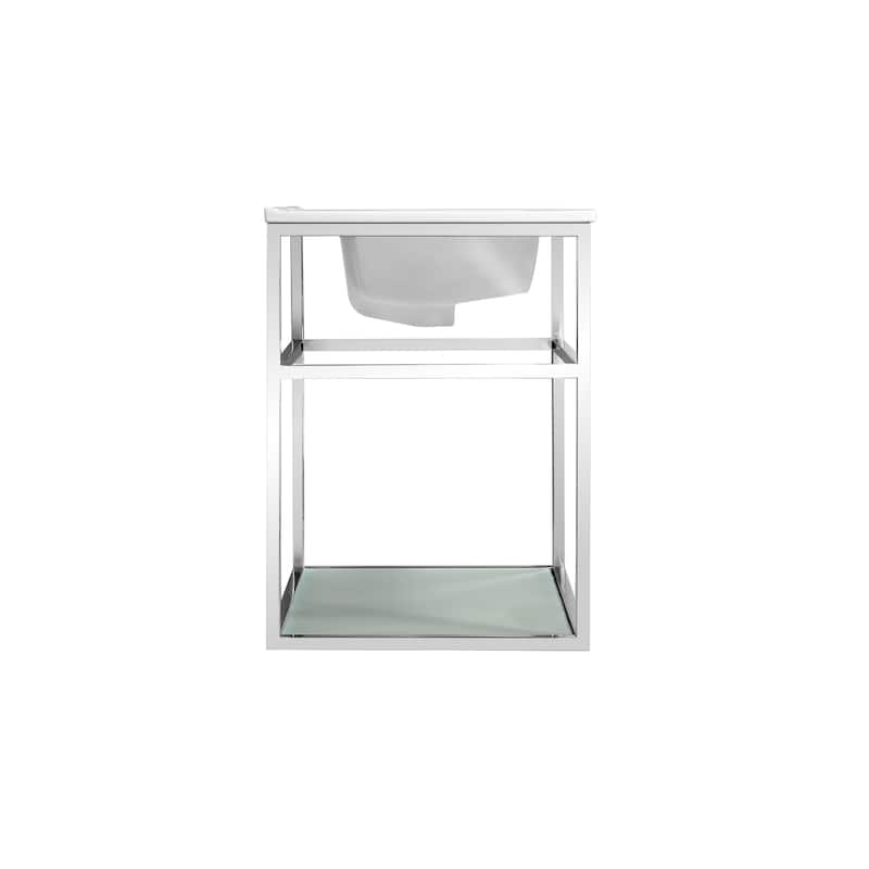 Swiss Madison Pierre 24" Single, Metal Frame, Open Shelf, Bathroom Vanity
