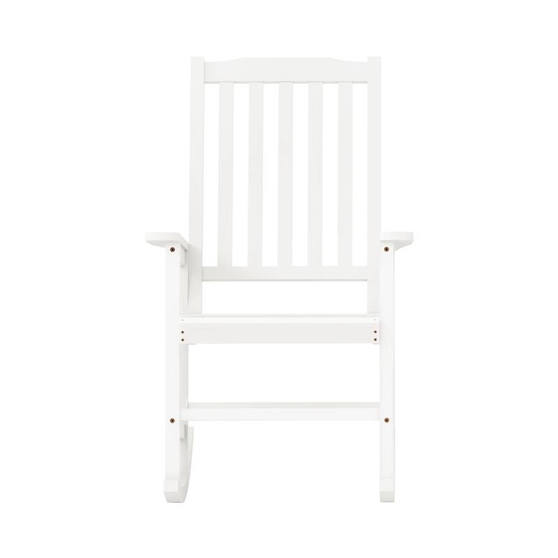 Acacia Wood Outdoor Rocking Chair, Traditional Porch Outdoor Rocker Chairs with Slatted - 43" H