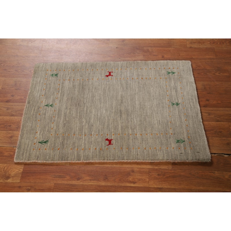 Tribal Gabbeh Indian Foyer Rug Handmade Wool Carpet - 2'0" x 3'0"