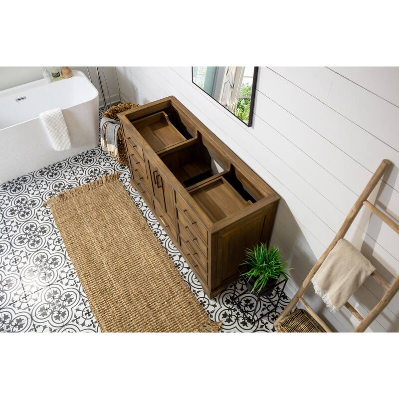 Willow Collections 60 in. W x 22 in. D Charlotte Teak Single Sink Bathroom Solid Teak Vanity with Countertop
