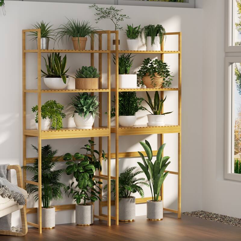 25 in. W x 64 in. H x 10.2 in. D Bamboo Shelf with Adjustable Shelf (FSC Certified)