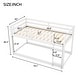 preview thumbnail 4 of 22, Twin Over Twin Floor Bunk Kids Bed Frame with Ladder and Guardrails, White