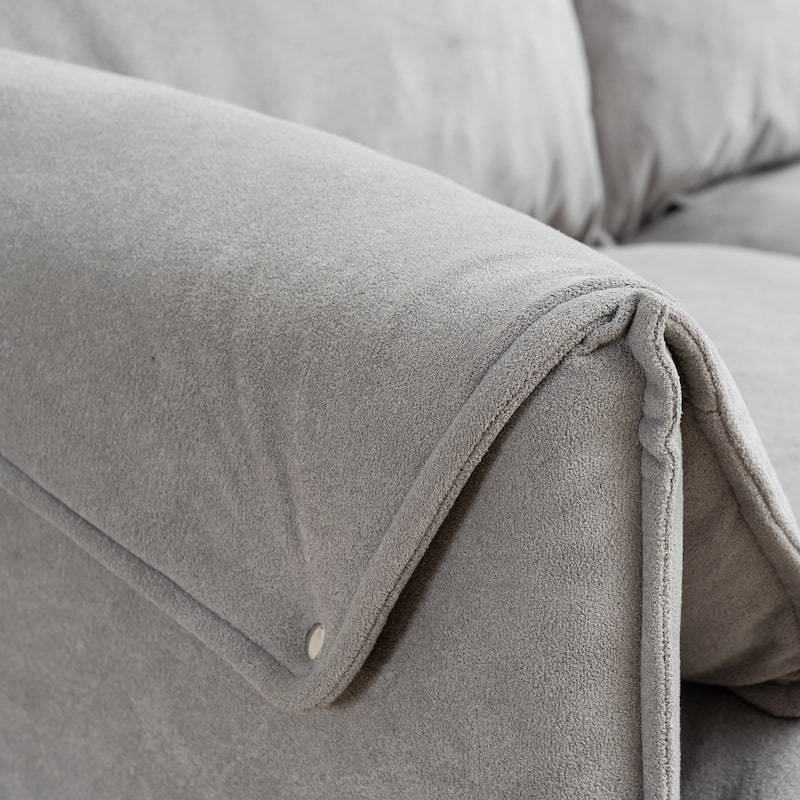 Anmytek Convertible 3-Seater L-Shaped Combination Sofa with Storage Footstools