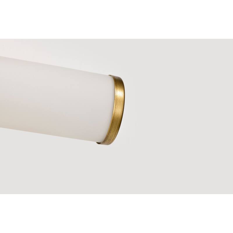 Roselle 2 Light Vanity Natural Brass with White Glass - Natural Brass