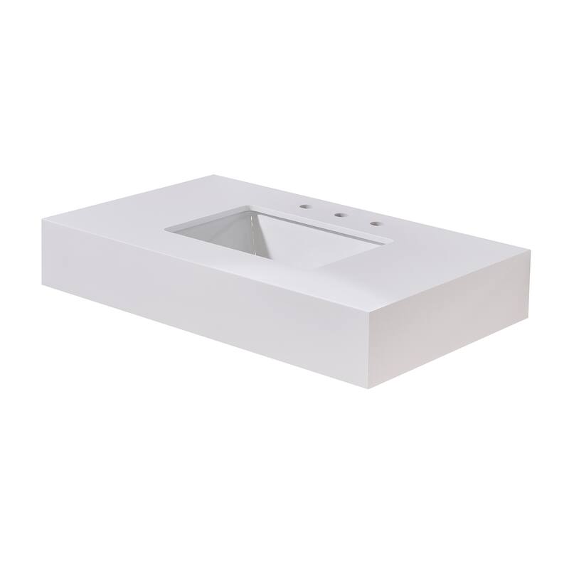 Altair Edolo Bathroom Vanity Countertop in Snow White Apron Finish Without Vanity