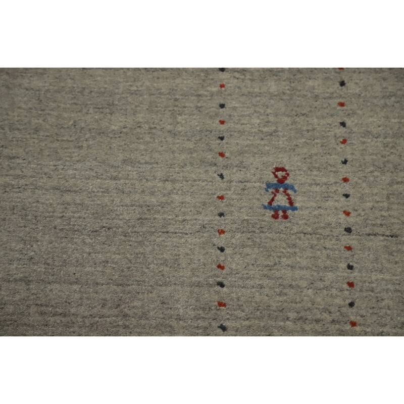 Hand Knotted Oriental 100% Wool Carpet Tribal Animal Pictorial Beige & Ivories Gabbeh Area Rug - 7' 10'' X 5' 0''