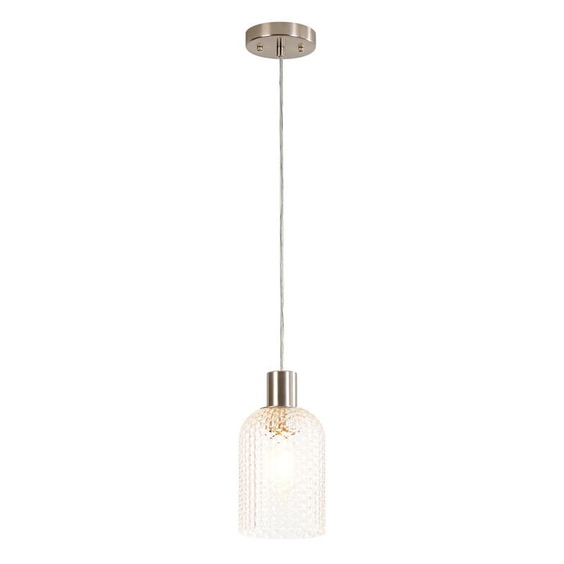 1/3-Light Modern Industrial Bell Metal Adjustable Pendant Light with Textured Glass for Kitchen Island