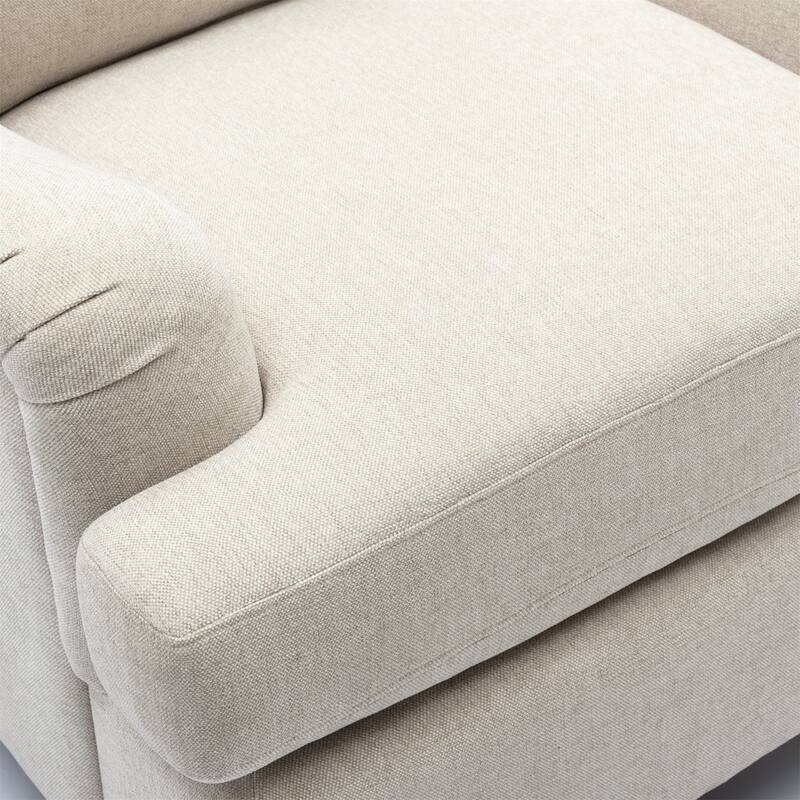 Rolled Arm Chairs Soft Accent Chair with Wood Legs for Living Room