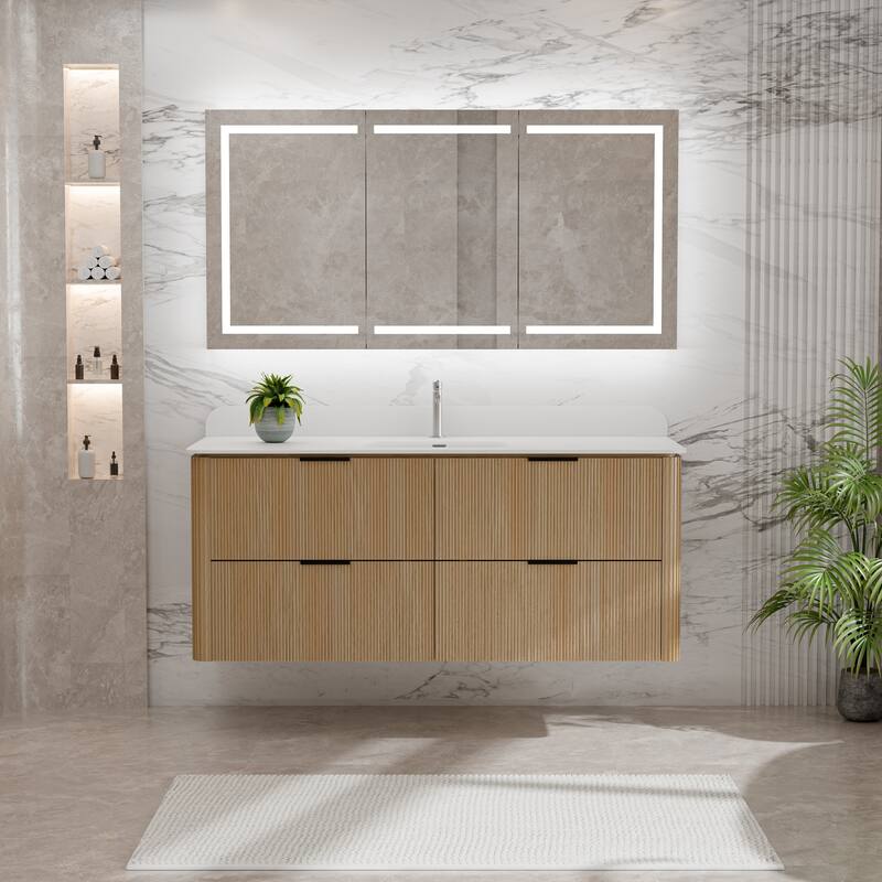 Modland 48" Fluted Floating Vanity with Sink - 48 inch