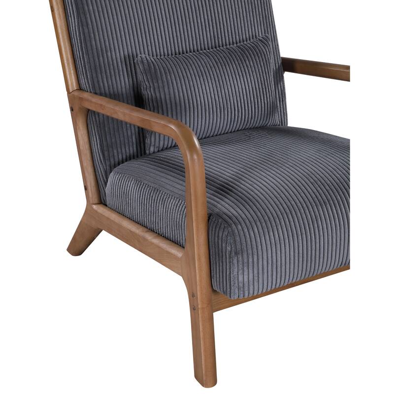 Lounge Chair with Wooden Frame - 32.25" D x 26" W x 30.5" H
