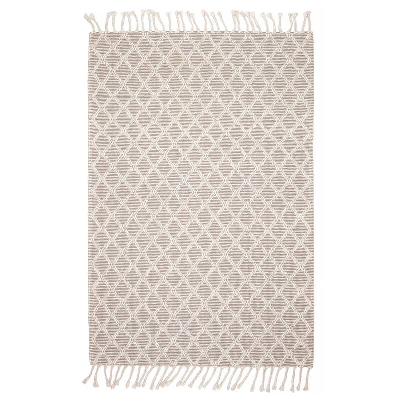 ECARPETGALLERY Braid weave Sienna Grey Wool Rug - 5'2 x 7'8 - Grey - 5'2 x 7'8