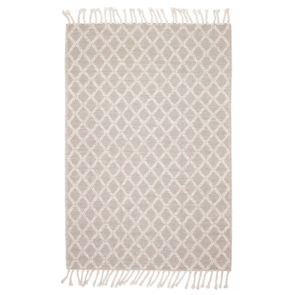 ECARPETGALLERY Braid weave Sienna Grey Wool Rug - 5'2 x 7'8