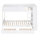 preview thumbnail 3 of 7, White Wood Bunk Bed with Drawers, Multi-layer Cabinet, Guardrail