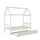 preview thumbnail 10 of 9, White Twin Size Solid Wood House Bed Frame with Trundle