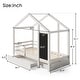 preview thumbnail 3 of 5, Twin House Kids Bed Frame with Blackboard & Drawers, Two Assembly Methods, Safe Design, Maximizes Space & Creativity, White