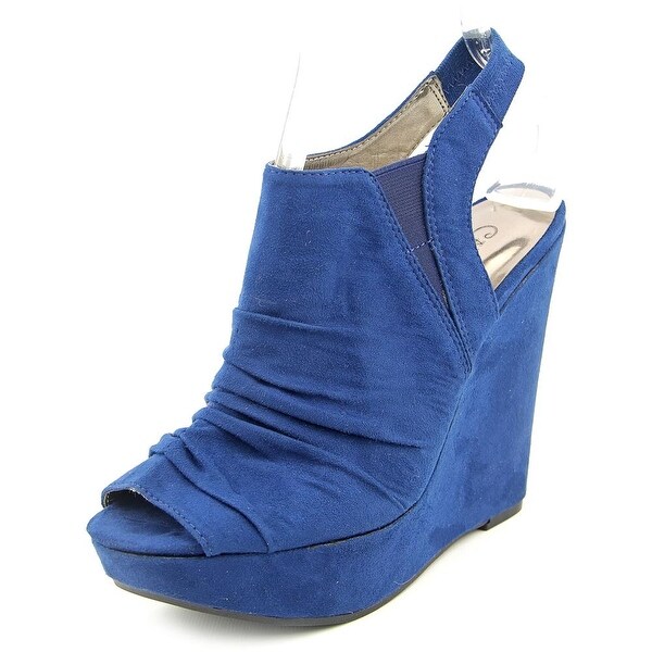 Carlos by Carlos Santana Britton Women Open Toe Synthetic Blue Wedge Sandal