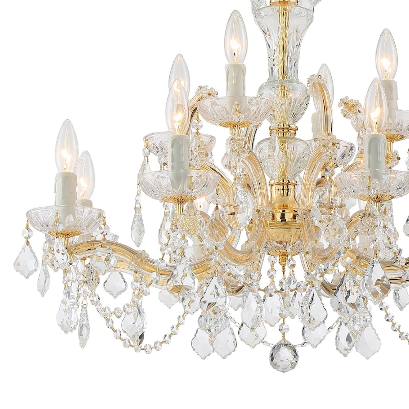 Maria Theresa 12 Light Clear Crystal Chandelier - 29'' W x 25.5'' H