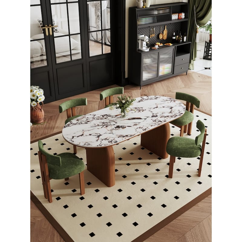 Bulgari Design Slate Stone Oval Dining Table