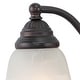 preview thumbnail 9 of 8, Standford 3-Light 19 in. W Oil Burnished Bronze Bathroom Vanity Lighting Fixture, White Alabaster Glass Shade Reversible