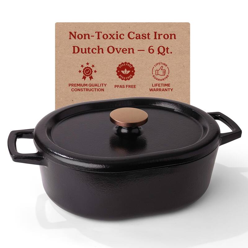 Alva Nori Enameled Cast Iron Dutch Oven w/ Lid Nonstick Enameled Pot - 6 Qt.
