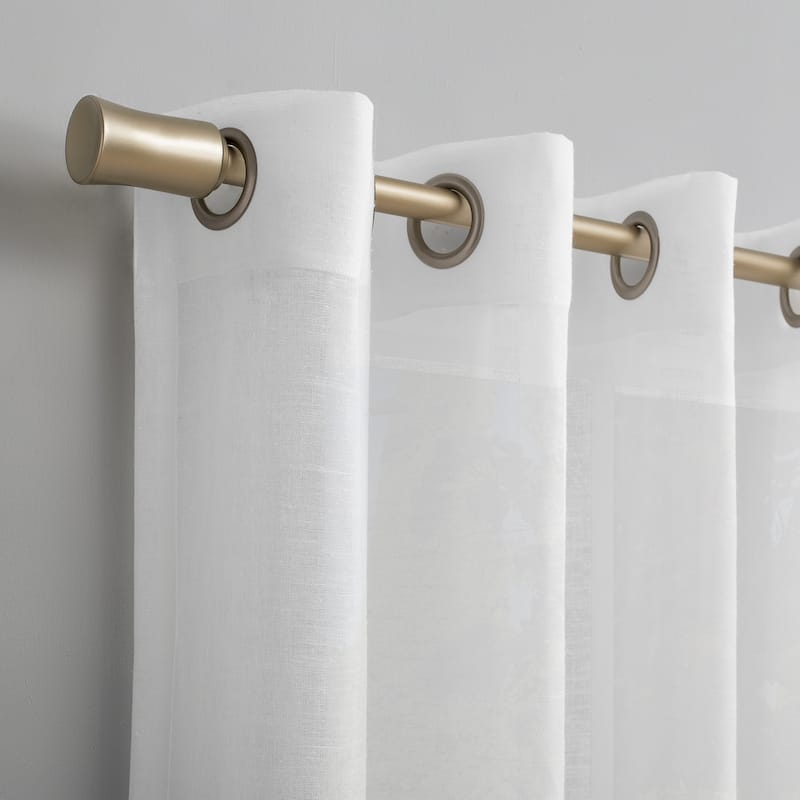 Archaeo Slub Textured Linen Blend Grommet Top Curtain, Single Panel