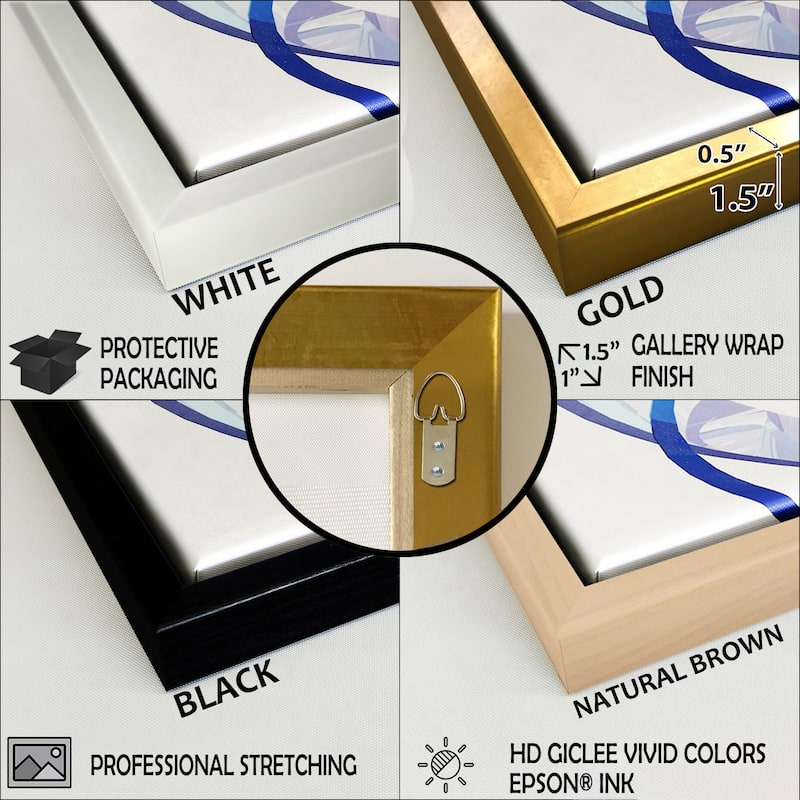 Designart "Horizontal Dimensions Abstract Gold Black" Abstract Painting Frame Gallery Set Of 3 For Office Decor