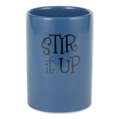Stir It Up Ceramic Cylindrical Utensil Holder - 7.5" - Blue