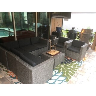 Puerta Outdoor 13-piece Wicker Patio Set with Cushions by Christopher Knight Home
