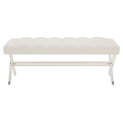 SAFAVIEH Couture Ketevan Tufted Acrylic Bench - 48 In W x 18 In D x 18 In H - 48Wx18Dx18H