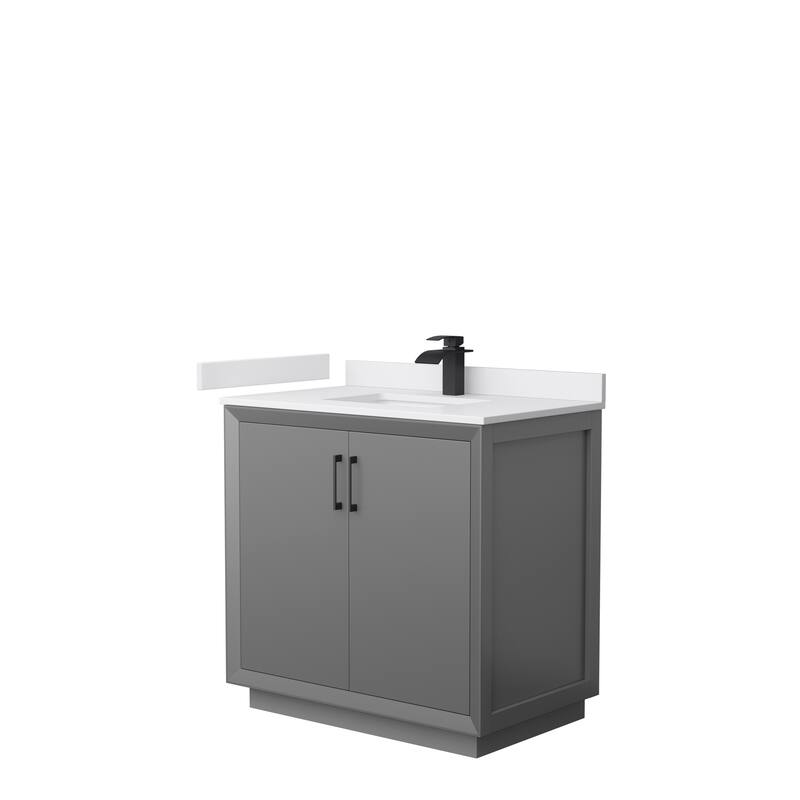 Strada 36-Inch Single Vanity Set, Cultured Marble Top