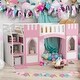 preview thumbnail 10 of 16, Playful Design Twin Size Loft Bed with Built-in Storage Staircase and Window and Safety Guaranteed for Bedroom Pink