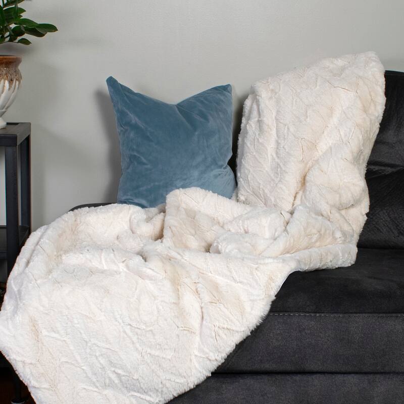 Allan Andrews Faux Angora Throw