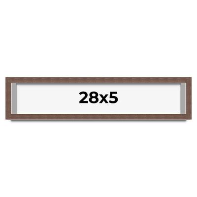 28x5 Shadow Box Frame Brown | 1.125 inches Deep Real Wood Rustic