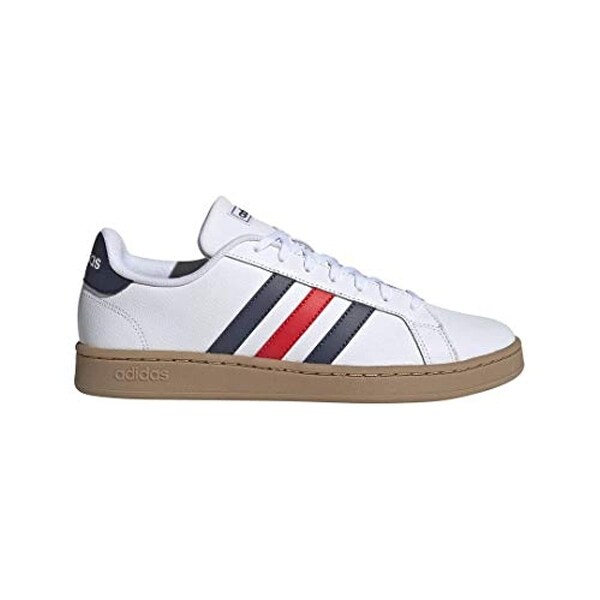 adidas Men's Grand Court Sneaker, White/Trace blue/active Red, 12 M US -  Overstock - 31744370