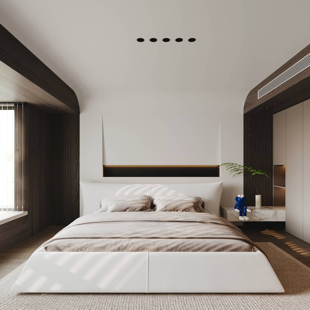 Luxury Upholstered Platform Bed with Velvet Headboard, Modern Queen Size Bed Frame with Metal & Solid Wood Frame for Adult