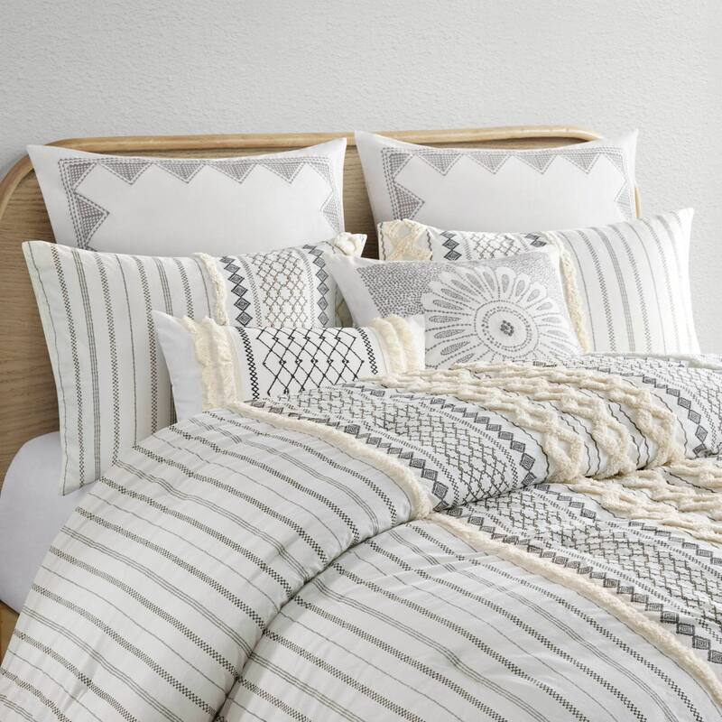 GDF Studio - Imani Cotton Printed Comforter Set with Chenille Detailing