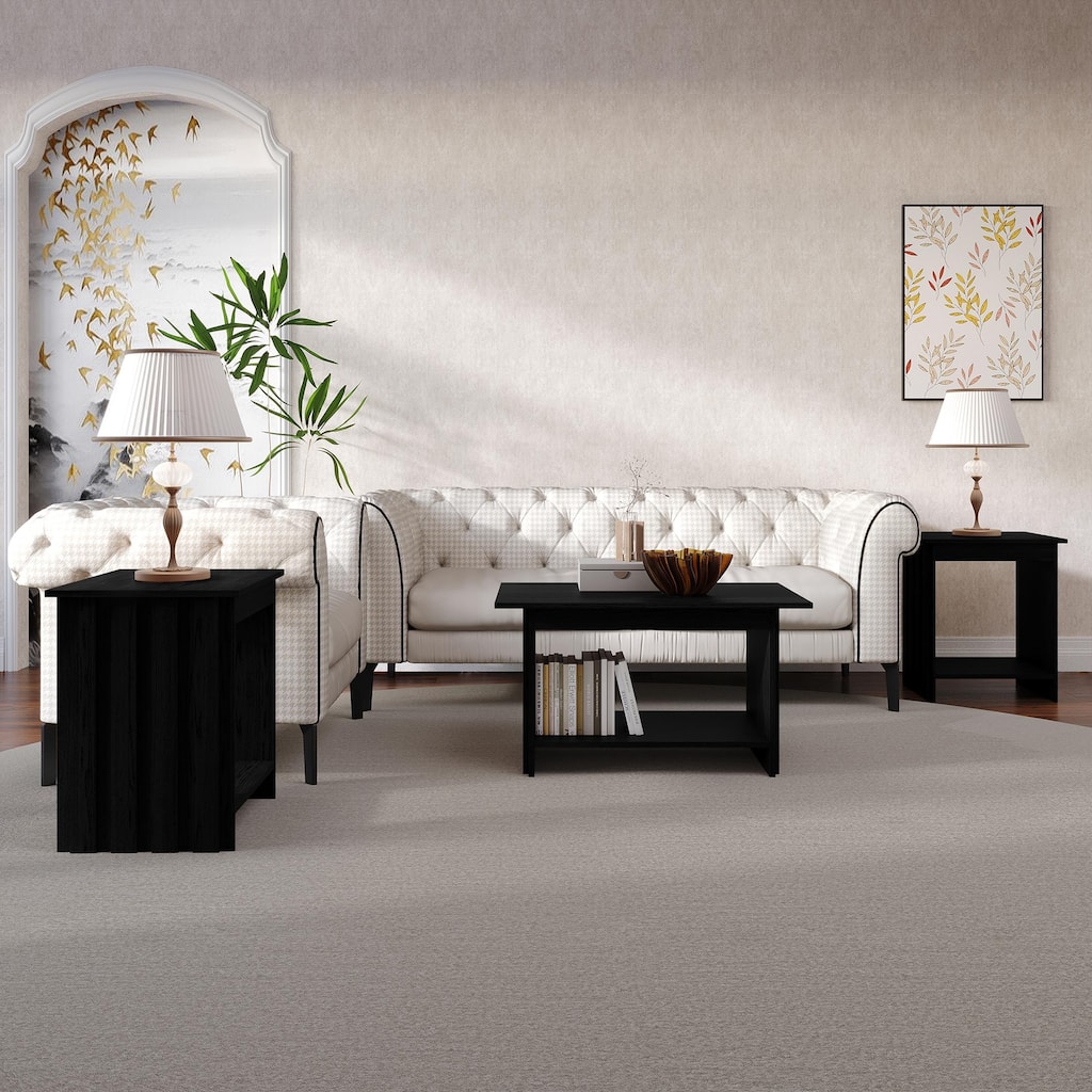 CraftPorch Luxury Wooden Coffee Table Set